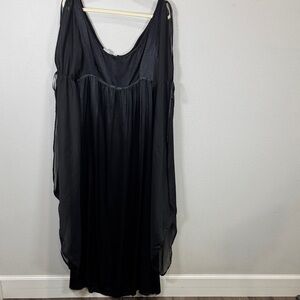 Begotten by Dilek Atau satin Black goths grunge vintage 90s Women's Dress